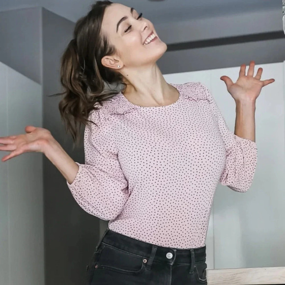 Adrianna papell heart print top - Picture 1 of 7